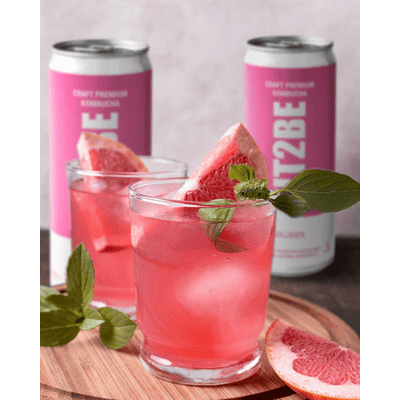 12x GUT2BE Daheim-Qualität CRAFT PREMIUM-Kombucha fermentierter Tee - Meereskollagen