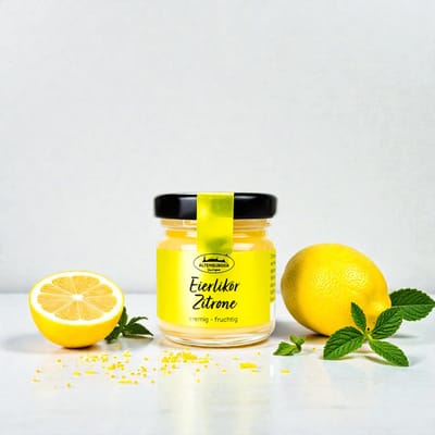 Egg liqueur lemon mini jar