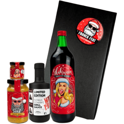 Cool Christmas gift idea (1x mulled wine + 1x barbecue sauce + 2x mustard)