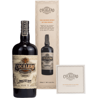 Cocalero de Altura as a gift set - distillate with coca leaf