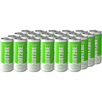 24x GUT2BE Daheim-Qualität CRAFT PREMIUM-Kombucha fermentierter Tee - Apfel & Bourbon Vanille