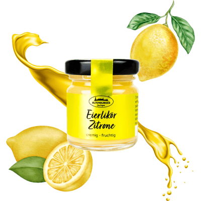 Egg liqueur lemon mini jar