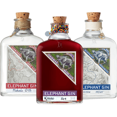 Elephant Gin Bundle The Herd (1x London Dry Gin + 1x Navy Strength Gin + 1x Sloe Gin)