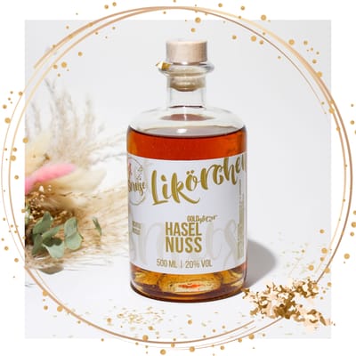 Fest Brause hazelnut liqueur with gold glitter