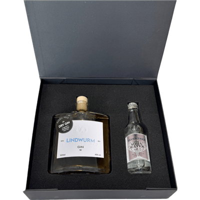 Lindwurm Geschenkbox Barrel Aged Dry Gin (1x Barrel Aged Dry Gin + 1x Soda Wasser)