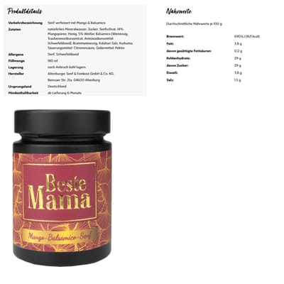 Beste Mama - Mango-Balsamico Senf