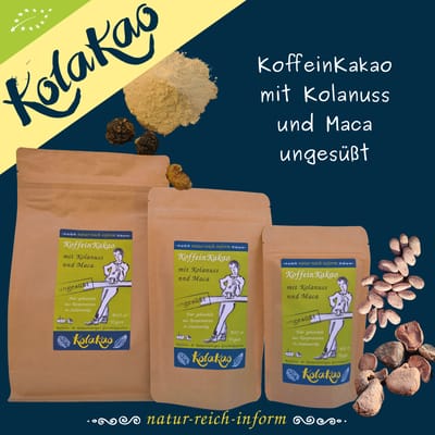 natur-reich-inform Bio KoffeinKakao mit Kolanuss und Maca ungesüßt