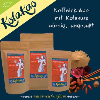 KolaKao - Bio KoffeinKakao mit Kolanuss - würzig & ungesüßt