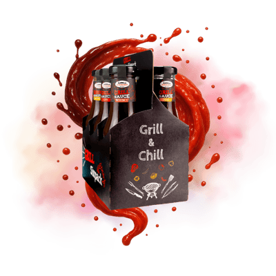 Grill Sixpack gefüllt mit 6 Grillsaucen