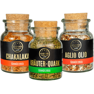 Gewürz-Box (1x Chakalaka + 1x Kräuter-Quark + 1x Aglio Olio)