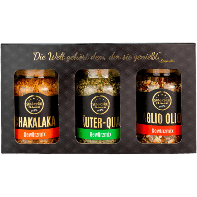 Gewürz-Box (1x Chakalaka + 1x Kräuter-Quark + 1x Aglio Olio)