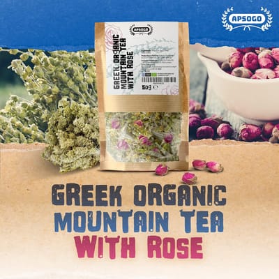 APSOGO Griechischer Bio-Bergtee mit Rosenblüten
