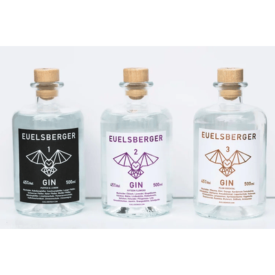 Euelsberger 3er Tasting Set - Dry Gin (1x Pepper & Lemon + 1x Fifteen Flowers + 1x Plum Oriental)
