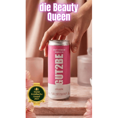 24x GUT2BE Daheim-Qualität CRAFT PREMIUM-Kombucha fermentierter Tee - Meereskollagen