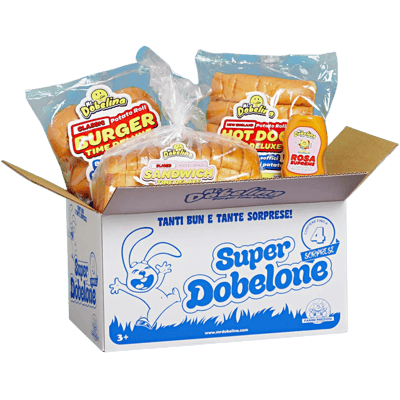 Mr. Dobelina SuperDobelone - Gemischtes Probierset (1x Classic Burger Buns Packung + 1x New England Hot Dog Buns Packung + 1x Sandwichbrot Packung + 1x Burger Salsa Sauce)
