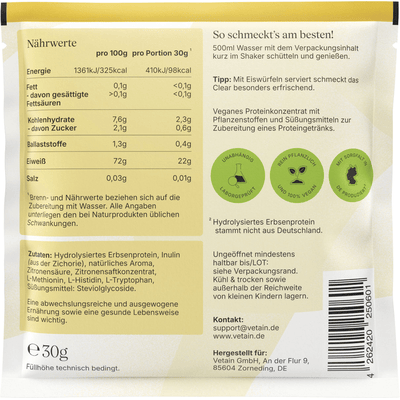 Vetain Vegan Clear Protein Lemon & Lime