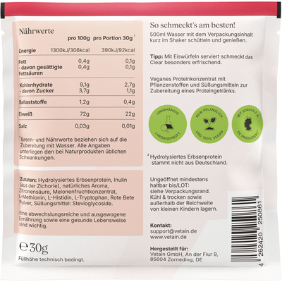 Vetain Vegan Clear Protein Wassermelone