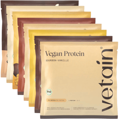 Vetain veganes Proteinpulver Probierpaket (8x verschiedene Sorten)