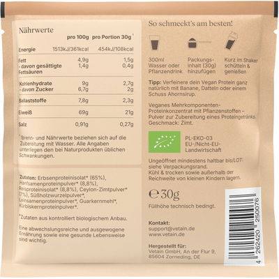 Vetain veganes Proteinpulver Zimt