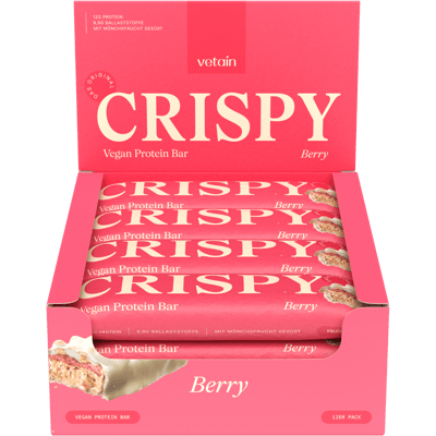 12er Tray Vetain CRISPY Vegan Protein Bar Berry
