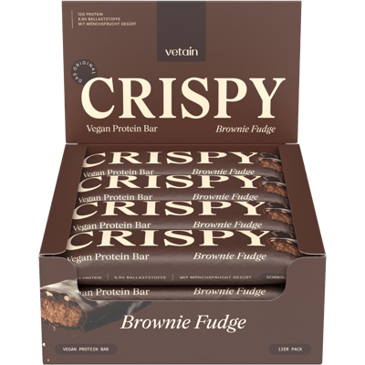 12er Tray Vetain CRISPY Vegan Protein Bar Brownie