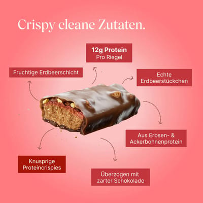 Vetain CRISPY Vegan Protein Bar Erdbeere - Limited Edition