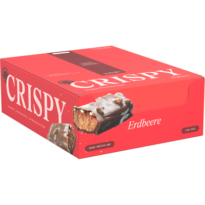 12er Tray Vetain CRISPY Vegan Protein Bar Erdbeere - Limited Edition