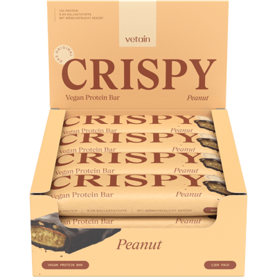 12er Tray Vetain CRISPY Vegan Protein Bar Peanut