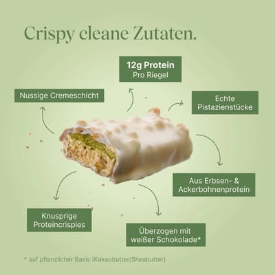 12er Tray Vetain CRISPY Vegan Protein Bar Pistazie