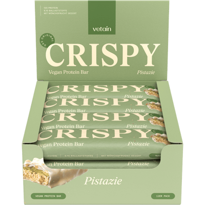 12er Tray Vetain CRISPY Vegan Protein Bar Pistazie