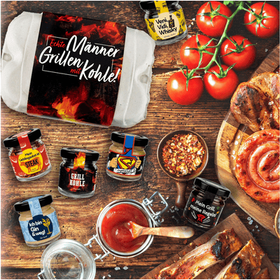 Geschenkset "Echte Männer grillen mit Kohle"