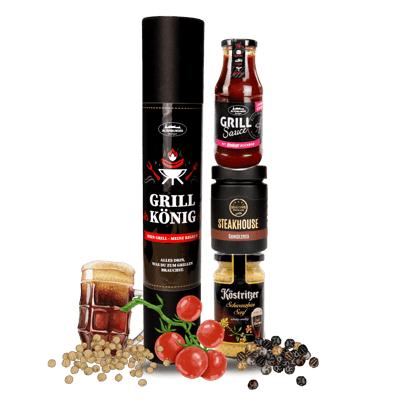 Altenburger Geschenkrolle Grillkönig (1x Schwarzbier Senf + 1x Grill-Sauce + 1x Steakhouse Gewürzmix)