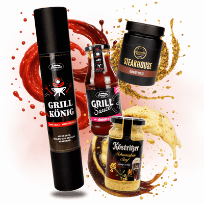 Altenburger Geschenkrolle Grillkönig (1x Schwarzbier Senf + 1x Grill-Sauce + 1x Steakhouse Gewürzmix)