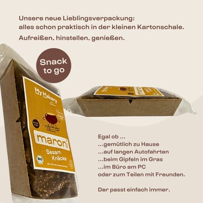 Organic chestnut crispbread snack sesame, gluten-free