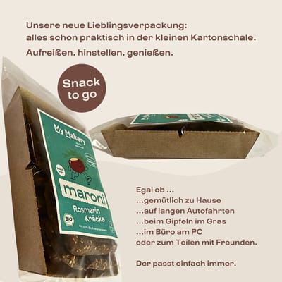 Organic chestnut crispbread snack rosemary, gluten-free