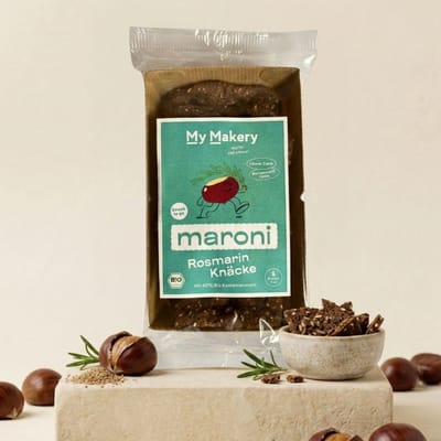 Organic chestnut crispbread snack rosemary, gluten-free