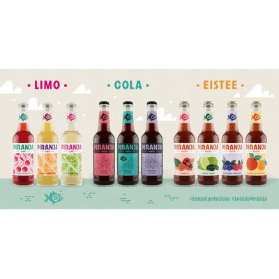 20er PIRANJA Mix-Kiste - Cola/Eistee/Limo (different flavors)