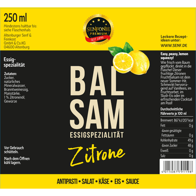Fruchtbalsam-Essig Zitrone
