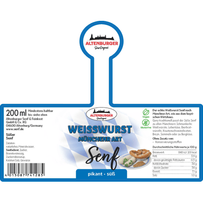 Munich-style veal sausage Mustard