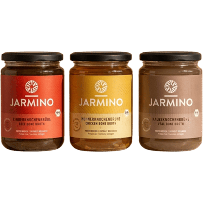 Jarmino 3-pack tasting pack of bone broth (1x beef + 1x chicken + 1x veal)