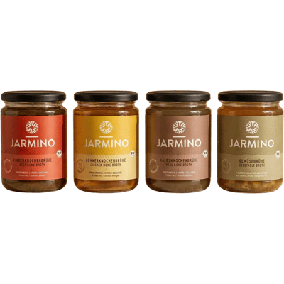 Jarmino 4er-Probierpaket Brühe (1x Rind + 1x Huhn + 1x Kalb + 1x Gemüse)