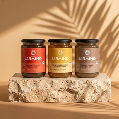 Jarmino 3-pack tasting pack of bone broth (1x beef + 1x chicken + 1x veal)