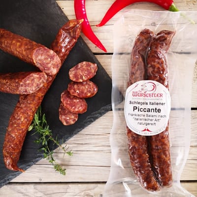 Die Wurschtler Salami Piccante - Schlegels Italiener mit Chili