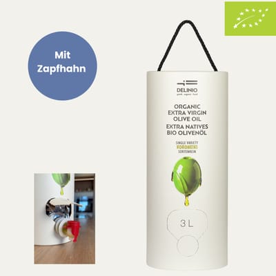 Extra virgin organic olive oil KORONEIKI 3 liter tube