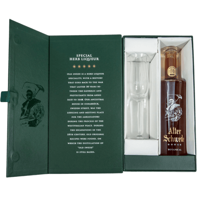 Blomendahl Alter Schwede Botanical Gift Set (1 herbal liqueur + 1 glass)