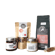 Naturbursche Gourmetbox Frühstückszeit (1x Fruchtaufstrich + 1x Honig + 1x Tee + 1x Kaffee + 1x Kandisstäbchen)