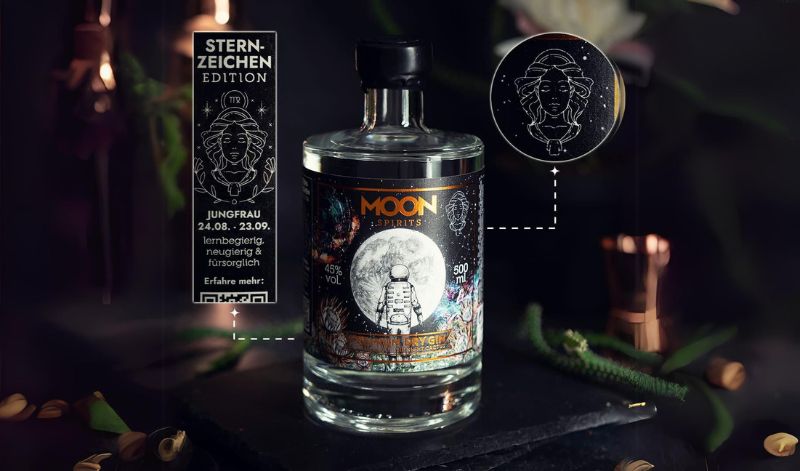 Den Moon Spirits Premium Dry Gin gibt es auch in der Sternzeichen Edition