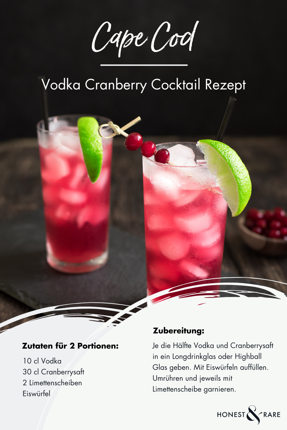 Cape Cod (Vodka Cranberry) Cocktail Rezept
