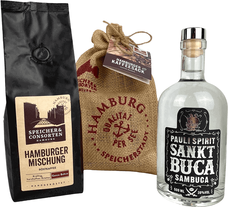 Sankt Pauli Spirituosen Sankt Buca Sambuca & Hamburger Kaffeesack