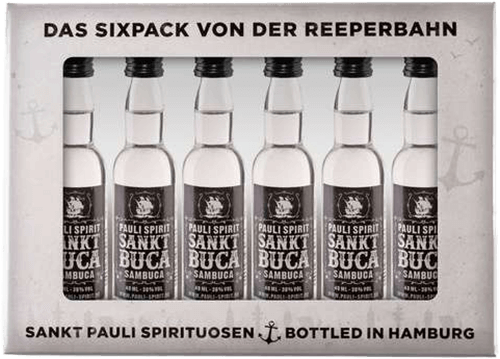 Sankt Pauli Spirituosen Sankt Buca Lütten - Sambuca Sixpack Im Geschenkkarton 6X 4Cl